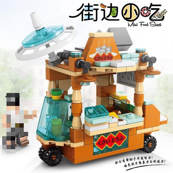 Snack Cart Building Blocs Mini City Store Street View Snack Street Children's Toys Boys and Girls Gifts Compatible avec LEGO