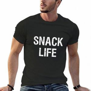 Snack Life T-shirt grande taille Tops d'été Tops à manches courtes Tee-shirt animal Prinfor garçons T-shirts blancs unis hommes g0wQ #