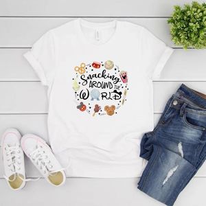 Snacking Around The World Camiseta Epcot Camiseta unisex Camisetas gráficas de manga corta Camisetas casuales a juego 240329