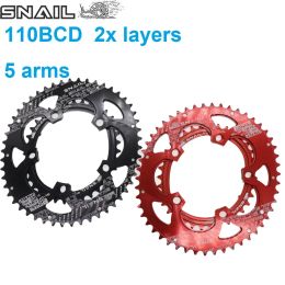 Snail Double plateon 110bcd vélo de route ronde d'ovale 2x 50T 35T 34T 52T 36T 53T 39T Gravel pour SRAM RED RIVAL S350 S900