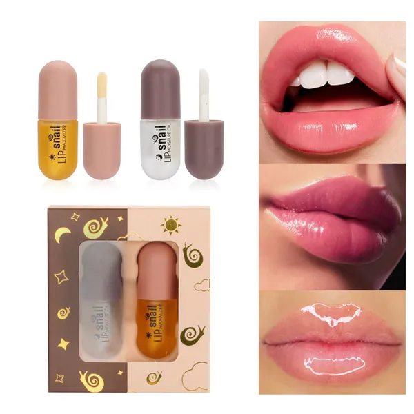 Escargot Lip Plumper Hydratant Hydratant Huile À Lèvres Brillant À Lèvres Doodle Lip Kit