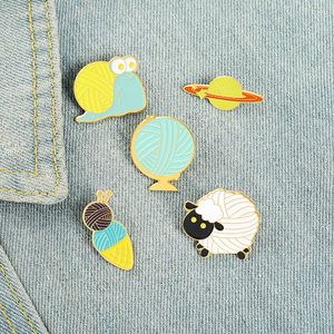 Snail Sheep Kawaii Email Brooches Pin pour femmes robe de mode manteau Demin Metal Funny Brooch Pins Badge Promotion Gift