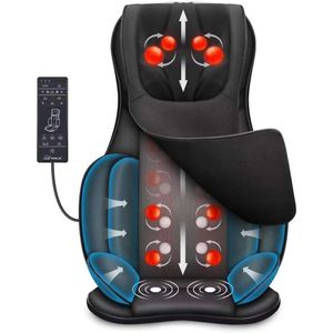 Snailax Full Body Massage stoel kussen - Shiatsu kneedstoel draagbare nek en rugmassager met warmte en compressie voor rug en schouders