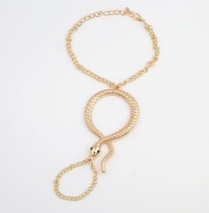 Bague serpent réglable et chaîne à main pour femmes, bracelet à breloques européen et américain, bijoux design à la mode, cadeau de noël