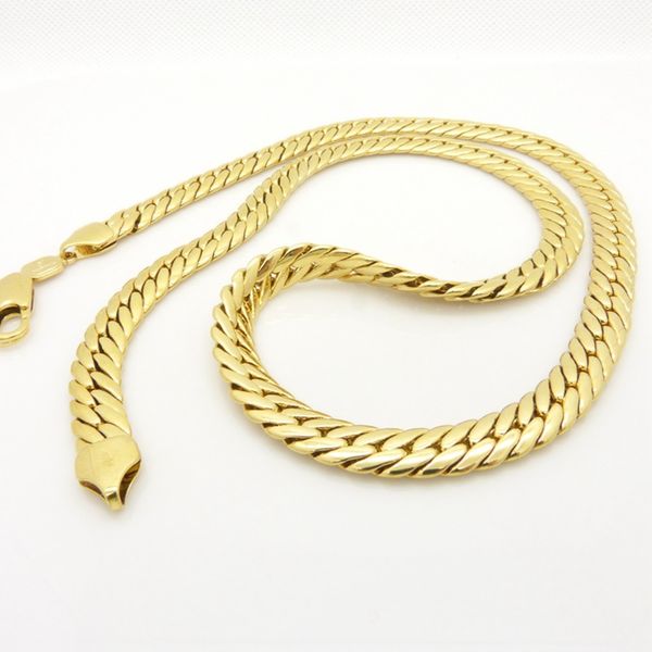 Chaîne serpent en or jaune 18 carats rempli d'accessoires de collier à chevrons massifs 24 pouces