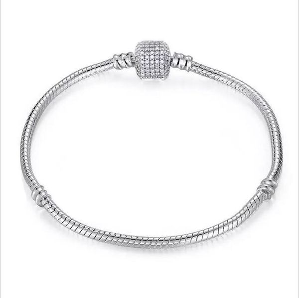 Cadena de serpiente Fit European Charm Bead Bangle Bracelet Jewelry Gift para hombres mujeres Mix Size 16cm-21cm Wholesale