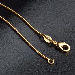 Collares de cadenas de serpientes Diseños lisos 1 mm 18k Gold Mensas Mujeres Fashion Diy Accesorios de joyería Regalo con broche de langosta 16 18-30 I 320H