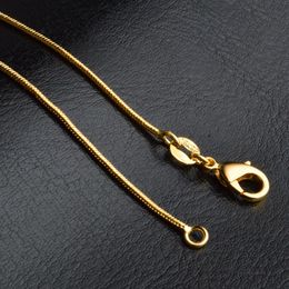 Snake Chains Kettingen Gladde Ontwerpen 1mm 18K Verguld Heren Dames Mode DIY Sieraden Accessoires Cadeau met Karabijn 16 18249d