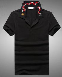 Snake Collar Print Men Polo Shirt Italië Mode Ademend Zomer Polo Business Casual Polo's Korte Mouw Ademend Klassieke Katoenen Kleding