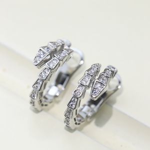 snake designer bungelende oorbellen voor vrouwen diamant verguld 18K officiële reproducties mode luxe mode-sieraden Europees formaat voortreffelijk geschenk met doos 007