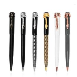 Snake Head Pen Clip Ballpoint Pen Retro Metalen Vervangbare Refill Signature Pen Office Schoolbenodigdheden GC844