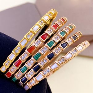 snake luxe armband designer armbanden gouden sieraden vrouw 18K rose goud zilver rood groen agaat diamanten armbanden mode sieraden meisje dame paty kerstcadeau