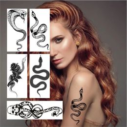 Série de serpents autocollants de tatouage temporaire pour les femmes hommes étanches de faux tatouages