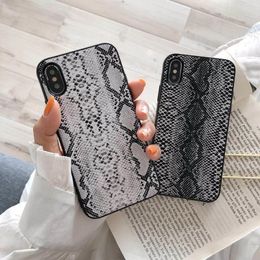 Coques de téléphone en peau de serpent pour iPhone 8 7 6s Plus X XS MAX Cover Fundas Hard Case