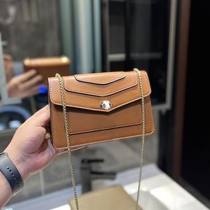 Bolso de sobre de cabeza de serpiente Bolsos de hombro con solapa lisa Cuero de vaca Cadena de cuero genuino Bolso cruzado Cartera trasera Herrajes Bolsillo interior para teléfono Bolso de mujer