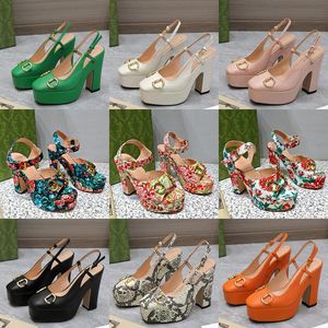 Slangenhuid bedrukte sandalen top luxe designer schoenen dames lederen platformschoenen sexy schapenvacht hoge hakken klassieke mode casual schoenen nieuwe outdoor feestschoenen