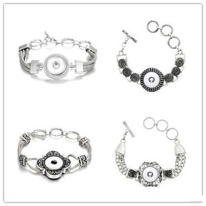 Botón a presión Puños y botones Noosa Snap Pulsera 18 mm Chunks Noosa Snap Joyería para mujer Pulseras Plateado