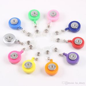 Botón a presión retráctil para pase de esquí, soporte para tarjeta de identificación, carretes para tirar de la llave, etiqueta de nombre, carrete de retroceso apto para 18MM, botones a presión, joyería MKI