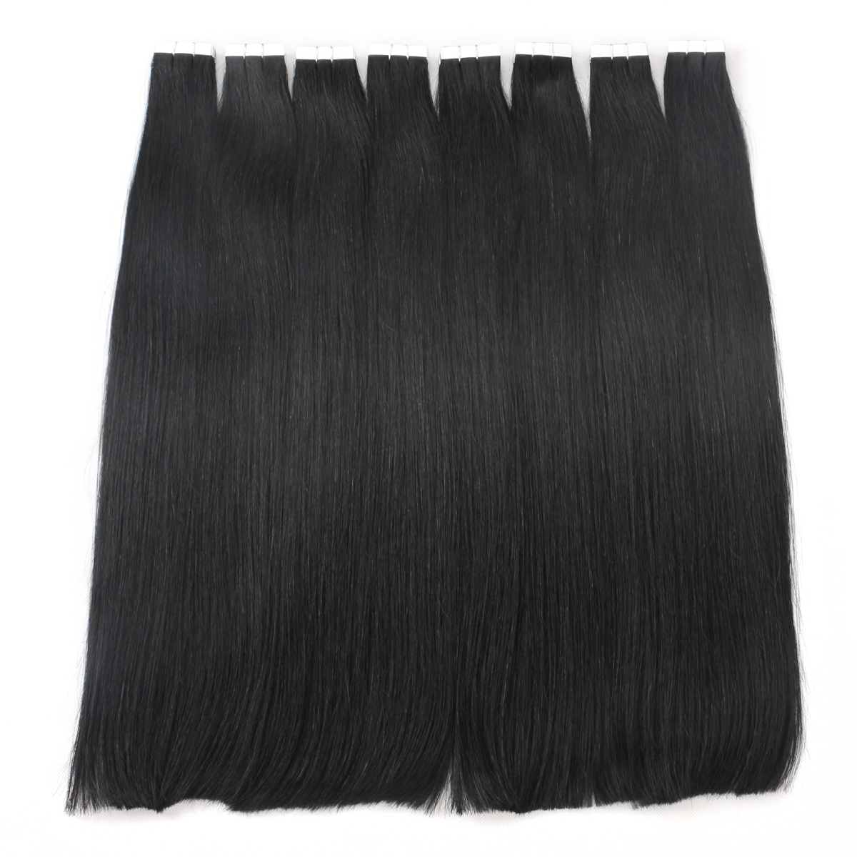 Botão de pressão de trama de pele na extensão do cabelo humano para clientes VIP 24inch 100g 20piece 1b natural preto