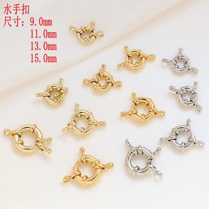 Ganchos con cierre a presión para collar, pulsera, joyería chapada en oro y plata, accesorios de moda Diy hechos a mano, 9mm, 11mm y 13mm