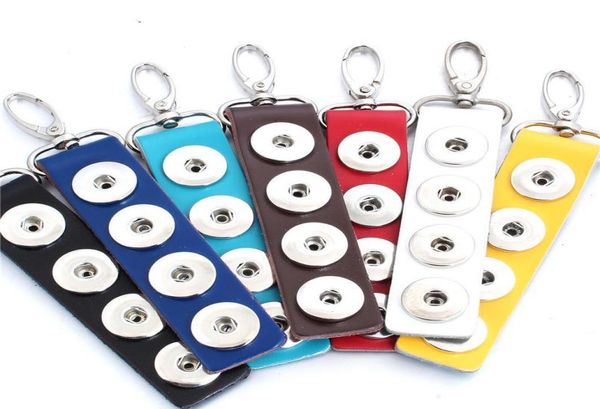 Snap Jewelry Pu Leather Button Snap Keychains Keychains DIY Keyrings Fit 18 mm Snap Layard Handder Chain Jllqeo8715377
