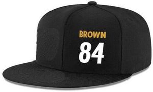 Chapeaux snapback personnalisés tout nom de joueur numéro 86 Ward 84 Brown Pittsburgh Hat personnalisé tous les plafonds d'équipe acceptent la broderie plate rendue 3033503