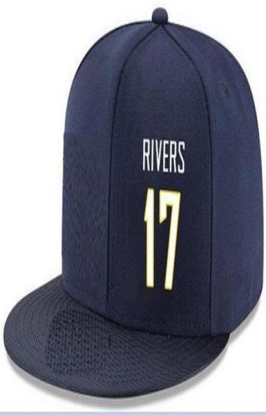 Snapback Hats Personnalisé n'importe quel nom de joueur Numéro17 Rivers Chargers Personnalisé TOUTES les casquettes d'équipe Acceptent le logo de broderie plat sur mesure ou 3671986