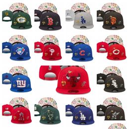 Snapbacks 2023 Femmes Basketball Snapback Toutes les équipes Logo Coton Baseball Broderie Football Chapeaux Hip Hop Sports de plein air Mesh Bonnets H Dh2NF