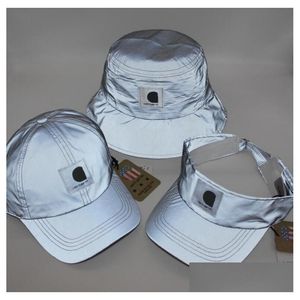 Snapbacks 2024 Est tissu réfléchissant sécurité nocturne pêcheurs chapeau imprimé casquette de baseball à bord court Sunsn haut vide pour hommes et Dhebj