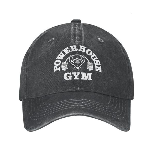 Snapbacks Classic Cotton Powerhouse Gym Gorra de béisbol para mujeres Hombres Ajustable Fitness Building Muscle Dad Hat al aire libre 230322