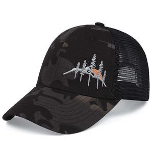 Snapbacks katoen geborduurd honkbal Europeaan Amerikaanse mesh cap Ademboere mannen en vrouwen buiten sport zon vizier hoed boom camouflage g230529