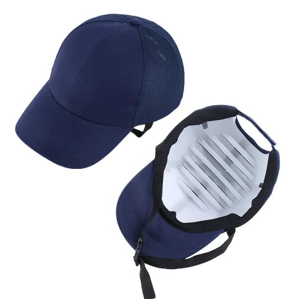 Snapbacks Casco duro para ropa de trabajo Protección para la cabeza Tapa superior con 6 orificios Casco de seguridad para el trabajo Carcasa interior de ABS Estilo de gorra de béisbol protectora