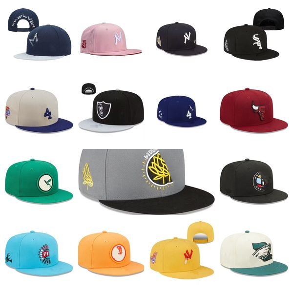 Chapeaux Snapbacks Chapeau réglable Designer de luxe Baseball Chapeau plat Toutes les équipes de broderie Casquettes de football Sports de plein air Flex Hip Hop Bonnets ajustés Casquette en maille en gros