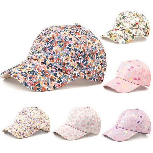 Snapbacks Enfants Fleur Prints Enfants Snapback Caps Casquette De Baseball Avec Printemps Été Hip Hop Garçon Fille Bébé Chapeaux Pour 4-10 Ans G230508