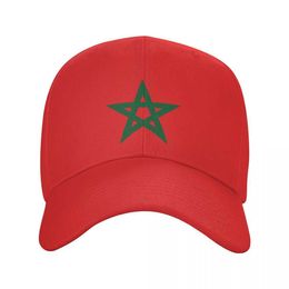 Snapbacks Marokko vlag Baseball cap Unisexadult Marokkaanse trotse Patriotische verstelbare papa hoed voor mannen vrouwen buitenzonhoeden p230512