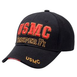 Snapbacks Nieuwe aankomst in 2020 United States Marine Corps Tactical Baseball Cap Men's USMC Navy Quick Back Semper Fi Bot Verstelbaar Outdoor Cotton Army Dad Hat G230529