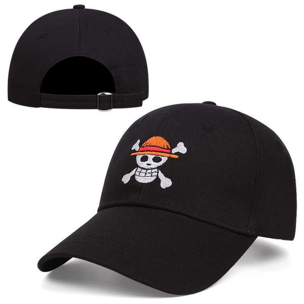 Snapbacks Nuevo bordado de dibujos animados pirata muñeco de nieve gorra de béisbol de algodón para hombres deportes al aire libre sombrero para el sol para mujeres visera G230529