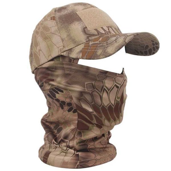 Snapbacks New Military Hood Tactical Army Gorras de béisbol para hombres, mujeres, verano, Snapback, sombreros para el sol, camuflaje al aire libre, pasamontañas, media máscara de esquí P230515