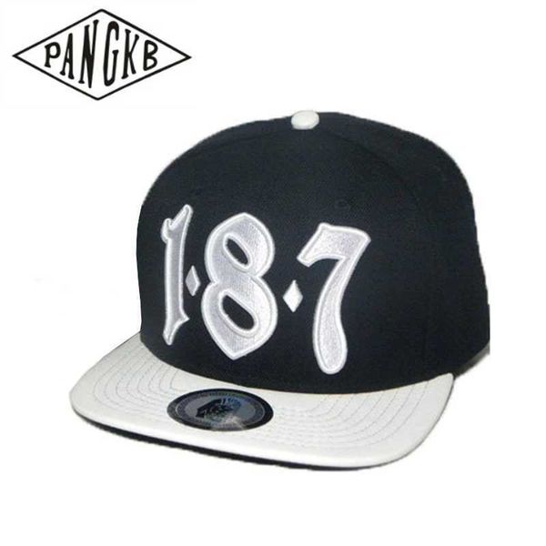 Snapbacks PANGKB Brand 187 CAP 187 black king snapback hat para hombres mujeres adultos hip hop al aire libre casual sol gorra de béisbol al por mayor 0105