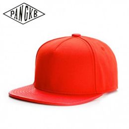 Snapbacks Pangkb Brand PAC Red Cap Solid Blank Hip Hop Sports Snapback Hat voor mannen Vrouwen volwassen buitencasual Sun Baseball Cap 0105