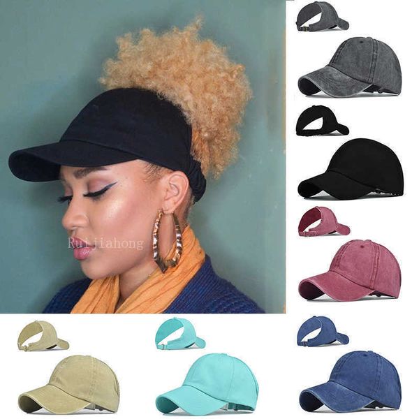 Snapbacks Verano Mujeres Pelo Desordenado Bollo Cola de Caballo Sombrero de Béisbol Golf Deporte Gorra Casual Rizado Backss Para L221028