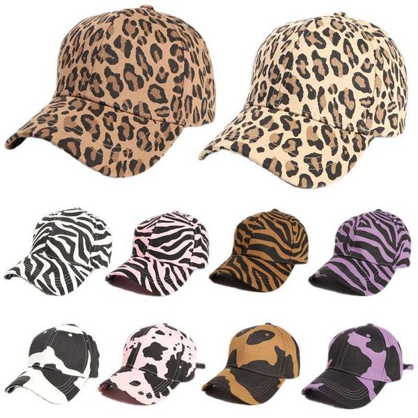 Snapbacks Unisex Leopard Print Zebra Gorra de béisbol Hip Hop Hombres Mujeres Animal Sun Hat Gorras ajustables L221028