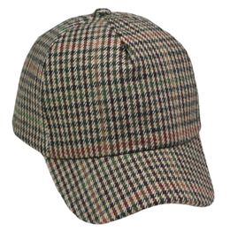 Snapbacks vintage stijl tweed heren cap old school honkbal cap vader's geruite hoeden donkergrijs verstelbare g230508