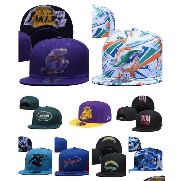 Snapbacks Venta al por mayor Todos los equipos Logo Diseñador Sombreros Baskball Snapbacks Uni Bordado Fútbol Cerrado Malla Flex Gorros Pescador Sombrero Hip Dh6Gj