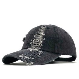 Snapbacks dames honkbal cap gewassen retro denim snapback hoeden jeans mannen vrouwelijke cap cowboy zomer zon hoed p230512