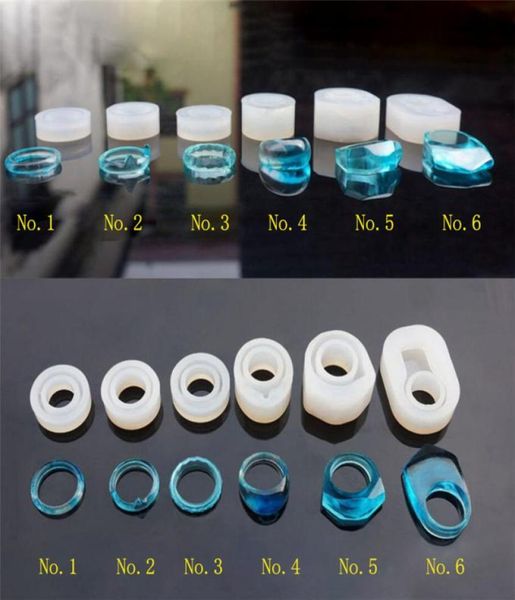 Molde de silicona SNASAN para joyería, molde para anillo de dedo, 6 estilos, molde de silicona de resina, herramienta hecha a mano, moldes de resina epoxi para manualidades DIY 3485858