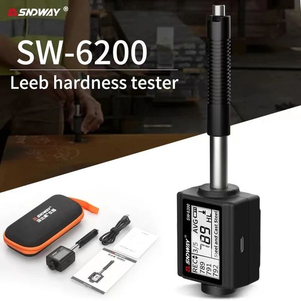 SNDWAY Mini testeur de dureté numérique SW-6200 unités pour Hrc Hrb Hb Hl Hv Hs type stylo métal acier inoxydable duromètre scléromètre 231229
