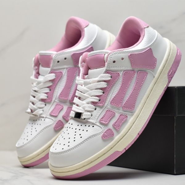 Sneake Casual Shoes Skel Top Low Great Le cuir sneaker triple lime blanc noir gris gris vert orange lilas violet rose rose femmes entraîneurs sportifs baskets