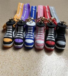 Zapatillas de baloncesto de zapatillas de baloncesto con correas 3D Stereo Sports Sports PVC Cadena de llave Pendientes de bolsas de automóviles colgantes 8 Colors8083903
