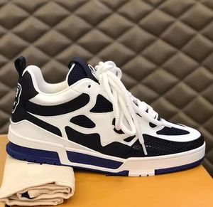 Sneaker Designer 2023 Skate Virgil Zapatos casuales Piel de becerro Abloh Negro Blanco Verde Rojo Azul Superposiciones de cuero zapatilla de deporte